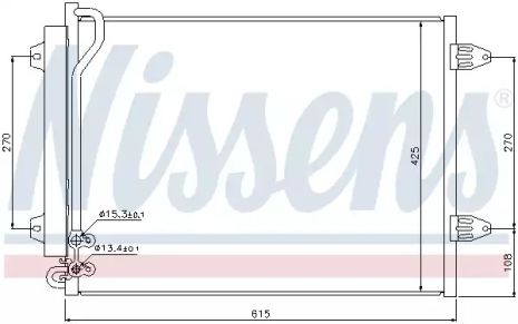 Радіатор, конденсор кондиціонера VW PASSAT, NISSENS (94831)