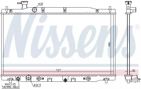 Радиатор охлаждения двигателя HONDA CR-V, NISSENS (68139)