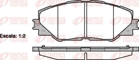 Комплект гальмівних колодок, дискове гальмо TOYOTA AURIS, REMSA (123400)