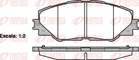 Комплект тормозных колодок, дисковый тормоз TOYOTA AURIS, REMSA (123400)