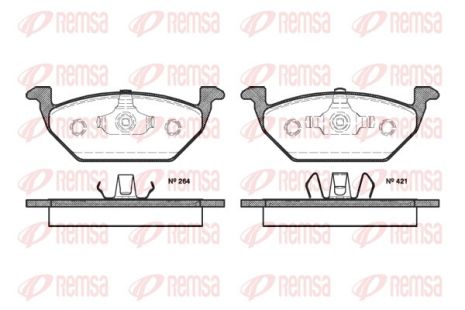 Комплект гальмівних колодок, дискове гальмо AUDI A3, SEAT CORDOBA, SKODA, VW, RENAULT KANGOO, REMSA (063320)