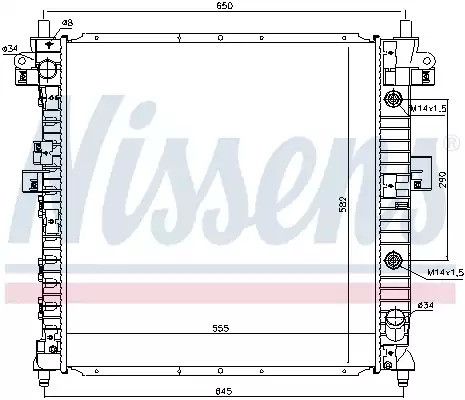 Радіатор охолодження двигуна SSANGYONG ACTYON, NISSENS (64316)