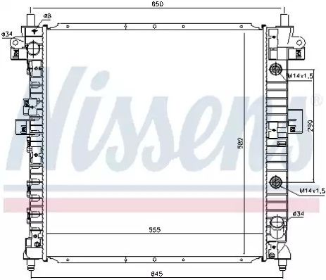 Радиатор охлаждения двигателя SSANGYONG ACTYON, NISSENS (64316)