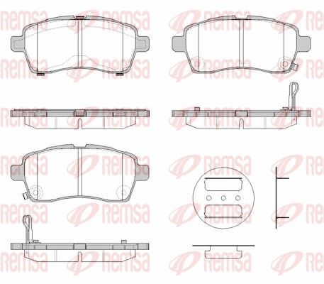 Комплект гальмівних колодок, дискове гальмо SUZUKI IGNIS, REMSA (183302)