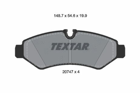 Комплект гальмівних колодок, дискове гальмо MERCEDES-BENZ SPRINTER, TEXTAR (2074701)