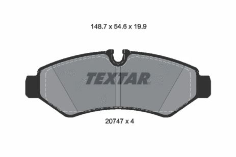 Комплект тормозных колодок, дисковый тормоз MERCEDES-BENZ SPRINTER, TEXTAR (2074701)