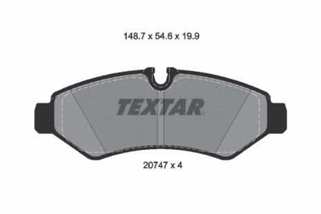 Комплект тормозных колодок, дисковый тормоз MERCEDES-BENZ SPRINTER, TEXTAR (2074701)