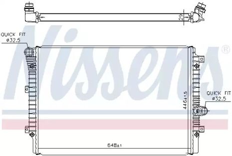 Радіатор охолодження двигуна SKODA YETI, VW CADDY, NISSENS (65336)