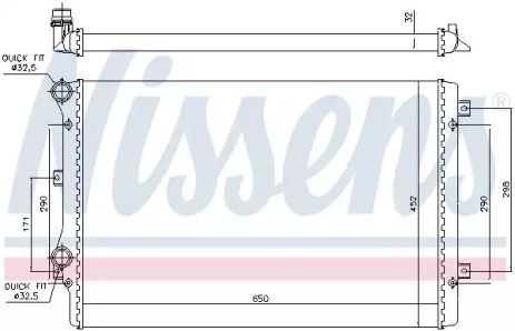 Радіатор охолодження двигуна SKODA YETI, SEAT ALTEA, NISSENS (65279A)