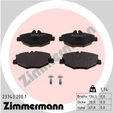 Комплект тормозных колодок, дисковый тормоз MERCEDES-BENZ E-CLASS, ZIMMERMANN (237432001)
