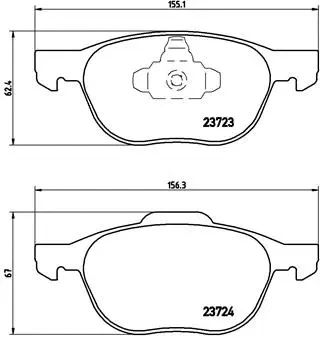 Комплект тормозных колодок, дисковый тормоз FORD USA, FORD AUSTRALIA, BREMBO (P24061)