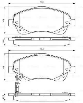 Комплект гальмівних колодок, дискове гальмо TOYOTA COROLLA, BOSCH (0986495083)