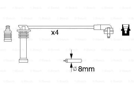 Комплект дротів запалення FORD AUSTRALIA, MAZDA 121, BOSCH (0986356805)