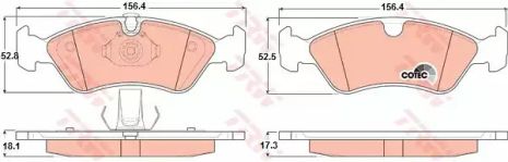 Комплект гальмівних колодок, дискове гальмо CHEVROLET VECTRA, HOLDEN ASTRA, TRW (GDB1300)