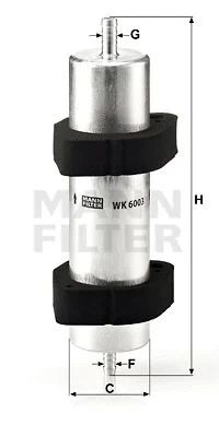 Фильтр топливный AUDI A6, MANN-FILTER (WK6003)