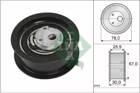 Натяжной ролик ремня ГРМ FORD GALAXY, VW GOL, INA (531025130)