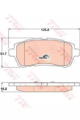 Комплект тормозных колодок, дисковый тормоз FORD FIESTA, TRW (GDB1893)