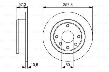 Диск тормозной CHEVROLET OPTRA, DAEWOO NUBIRA, BOSCH (0986479985)