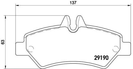 Комплект гальмівних колодок, дискове гальмо MERCEDES-BENZ SPRINTER, VW CRAFTER, BREMBO (P50084)