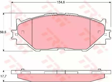 Комплект тормозных колодок, дисковый тормоз LEXUS IS, TRW (GDB3410)