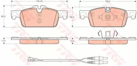 Комплект гальмівних колодок, дискове гальмо PEUGEOT 508, TRW (GDB1929)