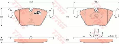 Комплект гальмівних колодок, дискове гальмо MG MG, BMW X3, TRW (GDB1531)