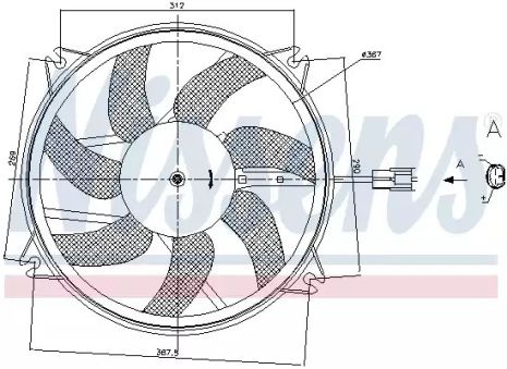 Вентилятор охлаждения двигателя DS DS, CITROËN C4, NISSENS (85886)