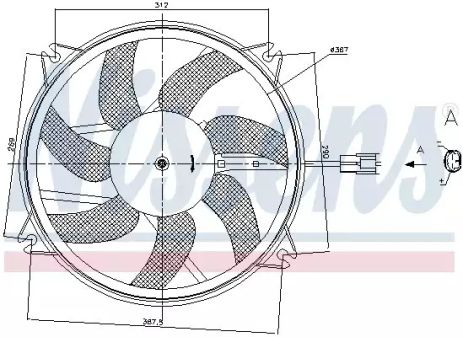 Вентилятор охолодження двигуна DS DS, CITROËN C4, NISSENS (85886)