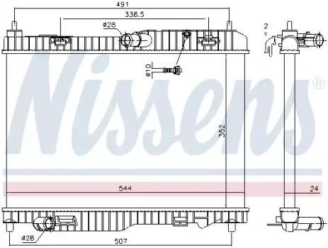 Радиатор охлаждения двигателя FORD B-MAX, NISSENS (69233)