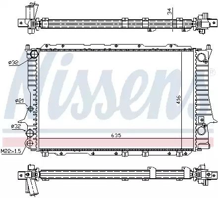 Радіатор охолодження двигуна AUDI A6, NISSENS (60457)