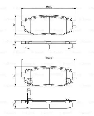 Комплект гальмівних колодок, дискове гальмо SUBARU BRZ, BOSCH (0986495135)