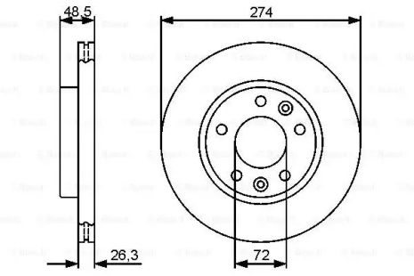 Диск тормозной KIA CARNIVAL, BOSCH (0986479444)