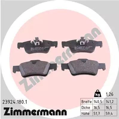 Комплект тормозных колодок, дисковый тормоз MERCEDES-BENZ GL-CLASS, ZIMMERMANN (239241801)