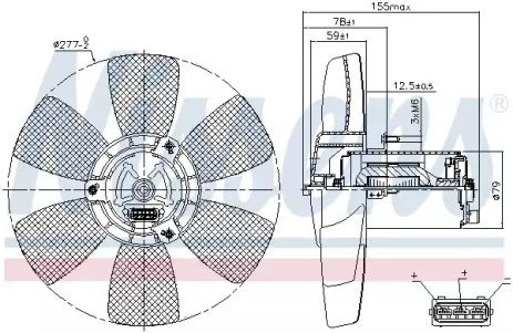 Вентилятор охолодження двигуна SEAT CORDOBA, AUDI QUATTRO, NISSENS (85679)