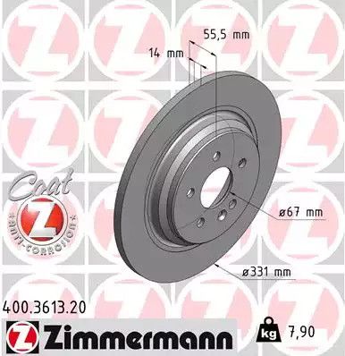 Диск гальмівний MERCEDES-BENZ M-CLASS, ZIMMERMANN (400361320)