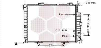 Радиатор охлаждения двигателя MERCEDES-BENZ E-CLASS, Van Wezel (30002208)
