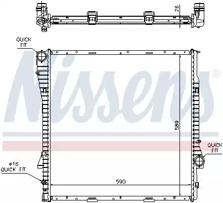 Радиатор охлаждения двигателя BMW X5, NISSENS (60788A)