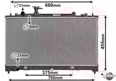 Радіатор охолодження двигуна MAZDA 6, Van Wezel (27002228)