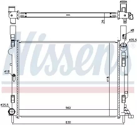 Радиатор охлаждения двигателя RENAULT KANGOO, NISSENS (637618)