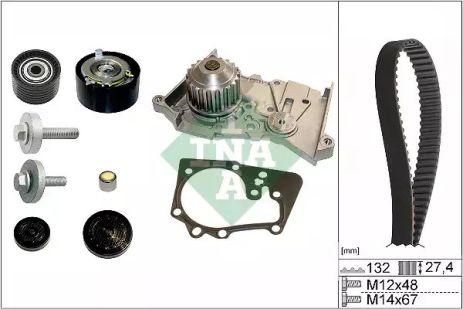 Помпа + комплект ремня ГРМ RENAULT FLUENCE, INA (530063930)