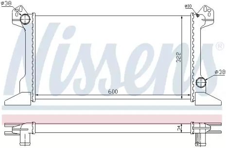 Радиатор охлаждения двигателя FORD TRANSIT, NISSENS (62177)