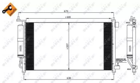 Радіатор, конденсор кондиціонера NISSAN JUKE, NRF (35583)