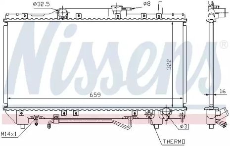 Радіатор охолодження двигуна TOYOTA CARINA, NISSENS (64802)