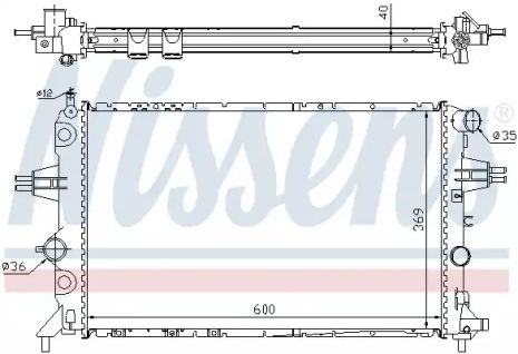 Радиатор охлаждения двигателя VAUXHALL ASTRAVAN, OPEL ASTRA, NISSENS (63249A)