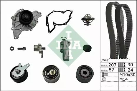 Помпа + комплект ремня ГРМ SKODA SUPERB, VW PASSAT, INA (530053930)