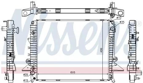 Радиатор охлаждения двигателя LAND ROVER, NISSENS (64321A)