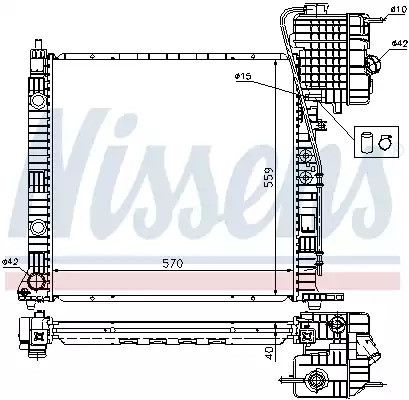 Радиатор охлаждения двигателя MERCEDES-BENZ V-CLASS, NISSENS (62559A)