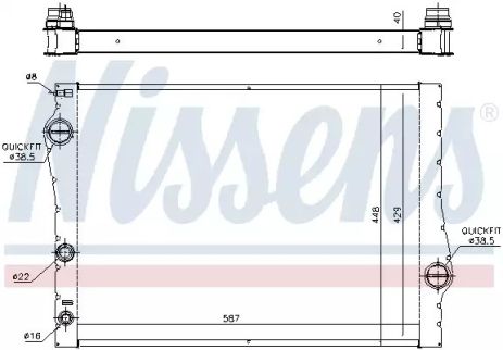 Радиатор охлаждения двигателя BMW X6, NISSENS (60823)