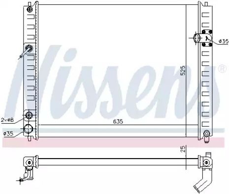 Радиатор охлаждения двигателя INFINITI FX, NISSENS (68091)