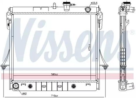 Радиатор охлаждения двигателя HUMMER HUMMER, NISSENS (606649)